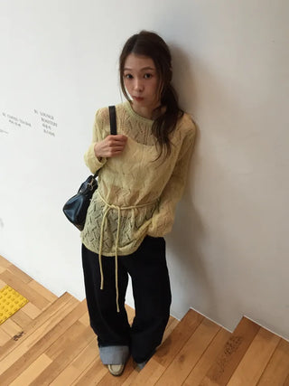 Salang Mood See-through Delicate Fit Knit Top