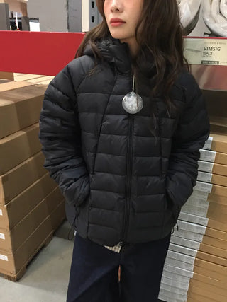 Lightweight, warm  Loose-fit lightweight padded jacket