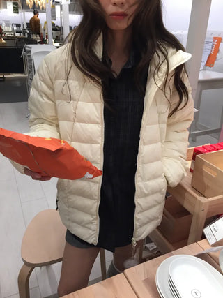 Lightweight, warm  Loose-fit lightweight padded jacket