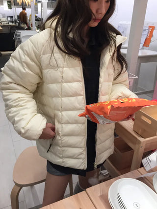 Lightweight, warm  Loose-fit lightweight padded jacket