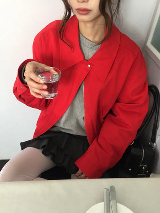 Vivid Red Basic Jacket