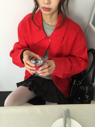 Vivid Red Basic Jacket
