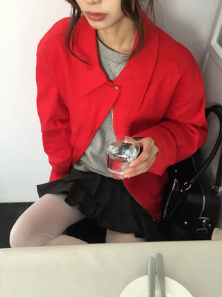Vivid Red Basic Jacket
