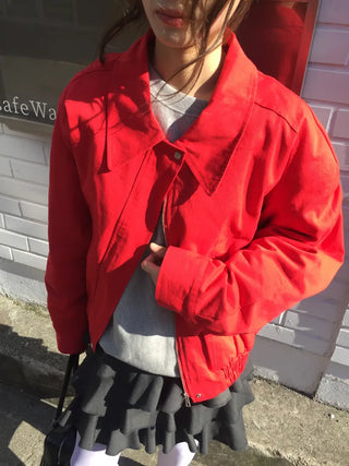 Vivid Red Basic Jacket