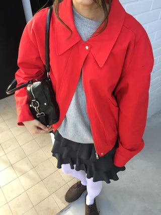 Vivid Red Basic Jacket