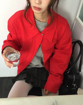Vivid Red Basic Jacket