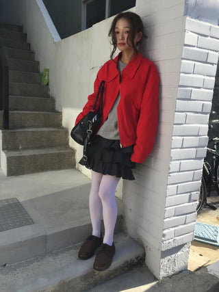 Vivid Red Basic Jacket