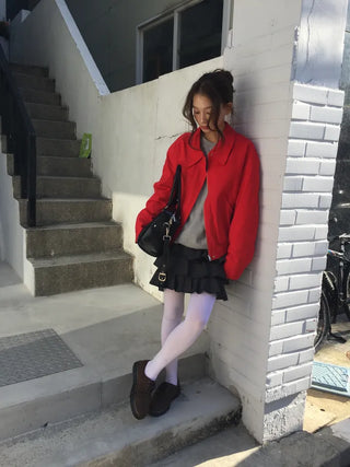 Vivid Red Basic Jacket