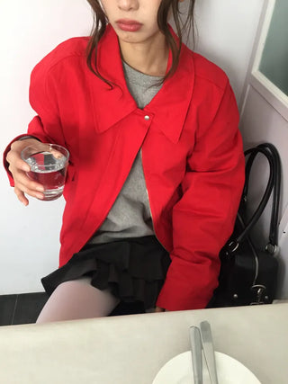 Vivid Red Basic Jacket
