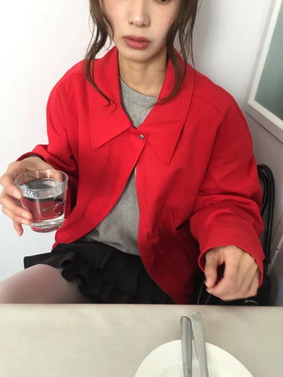 Vivid Red Basic Jacket
