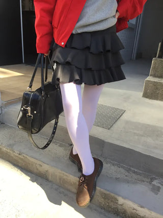 Sensual ruffle tiered mini skirt