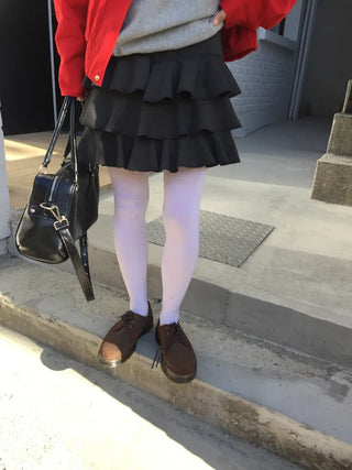 Sensual ruffle tiered mini skirt