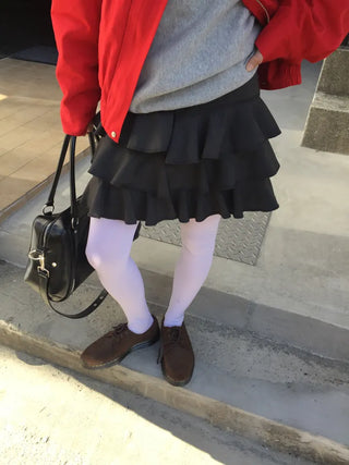 Sensual ruffle tiered mini skirt