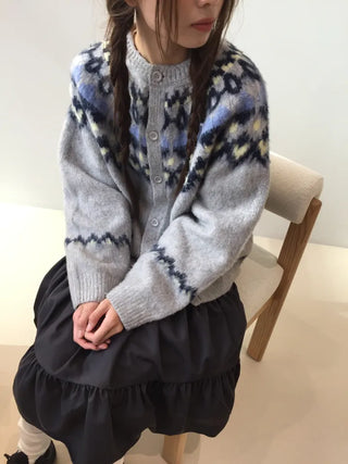 Cozy Nordic Loose Fit Cardigan, Warm Winter Daily Look Knit Cardigan
