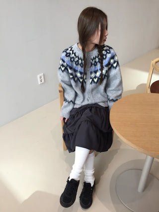 Cozy Nordic Loose Fit Cardigan, Warm Winter Daily Look Knit Cardigan