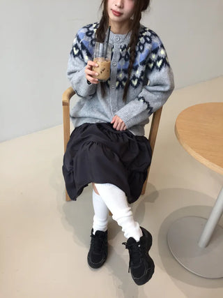 Cozy Nordic Loose Fit Cardigan, Warm Winter Daily Look Knit Cardigan