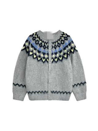 Cozy Nordic Loose Fit Cardigan, Warm Winter Daily Look Knit Cardigan