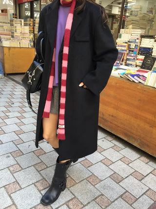 Sophisticated Black Long Coat  Sensible Winter Effortless Chic Look