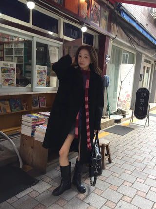 Sophisticated Black Long Coat  Sensible Winter Effortless Chic Look