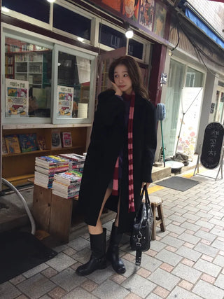 Sophisticated Black Long Coat  Sensible Winter Effortless Chic Look
