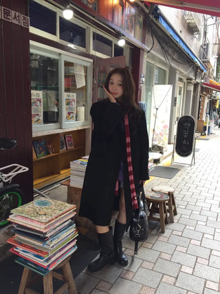 Sophisticated Black Long Coat  Sensible Winter Effortless Chic Look