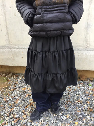 Daily winter vibe tiered flare elastic long skirt