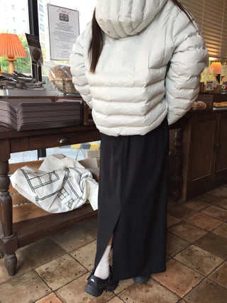 Simple Black H-Line Long Skirt  Sophisticated Winter Effortless Chic Look