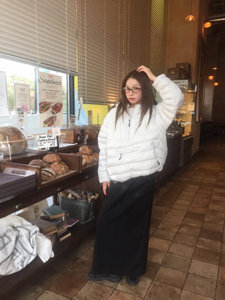 Simple Black H-Line Long Skirt  Sophisticated Winter Effortless Chic Look