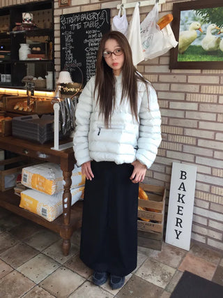 Simple Black H-Line Long Skirt  Sophisticated Winter Effortless Chic Look