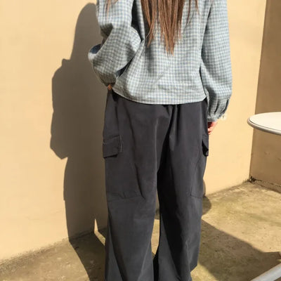 Loose Fit Cotton Elastic Waist Pants  Daily Wide Fit