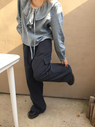 Loose Fit Cotton Elastic Waist Pants  Daily Wide Fit