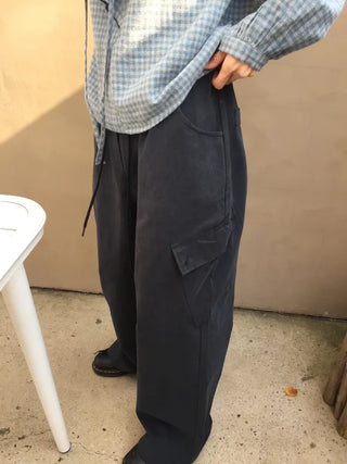 Loose Fit Cotton Elastic Waist Pants  Daily Wide Fit