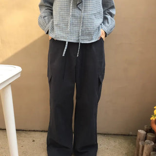 Loose Fit Cotton Elastic Waist Pants  Daily Wide Fit