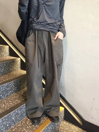 Loose Fit Cotton Elastic Waist Pants  Daily Wide Fit