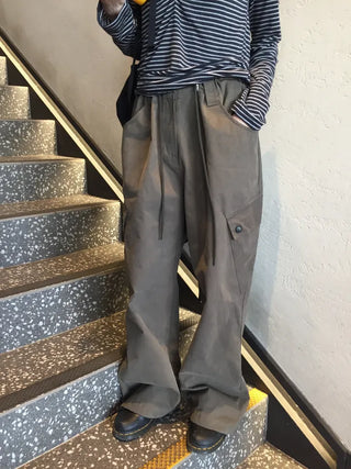 Loose Fit Cotton Elastic Waist Pants  Daily Wide Fit