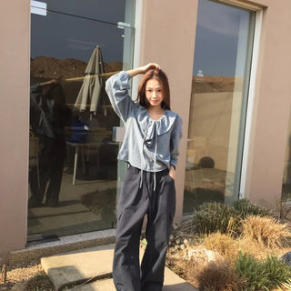 Loose Fit Cotton Elastic Waist Pants  Daily Wide Fit