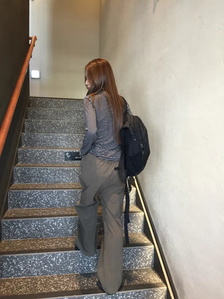 Loose Fit Cotton Elastic Waist Pants  Daily Wide Fit