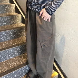 Loose Fit Cotton Elastic Waist Pants  Daily Wide Fit