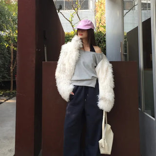 Soft fur jacket  Fluffy winter mood short coat