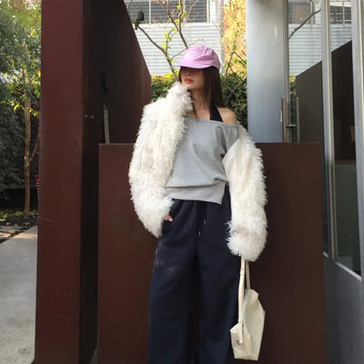 Soft fur jacket  Fluffy winter mood short coat
