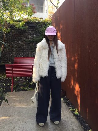 Soft fur jacket  Fluffy winter mood short coat