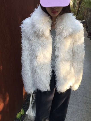 Soft fur jacket  Fluffy winter mood short coat