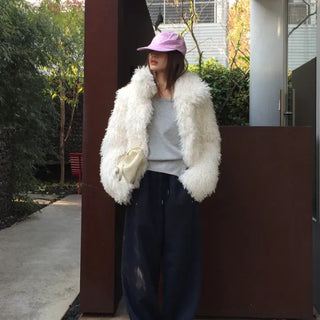 Soft fur jacket  Fluffy winter mood short coat