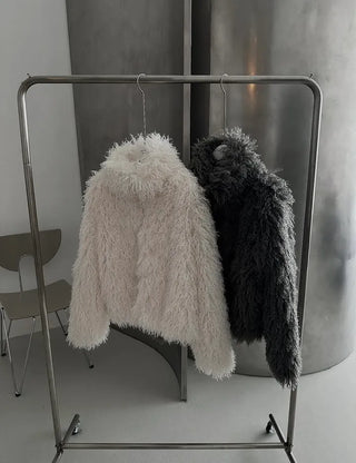 Soft fur jacket  Fluffy winter mood short coat