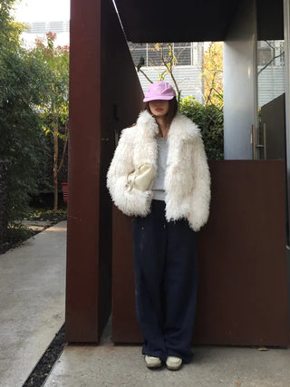 Soft fur jacket  Fluffy winter mood short coat