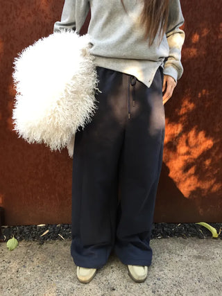 Long Wide Elastic Waist Pants  Comfortable Daily Fit