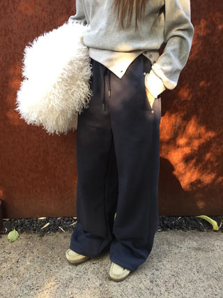 Long Wide Elastic Waist Pants  Comfortable Daily Fit
