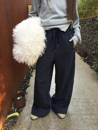 Long Wide Elastic Waist Pants  Comfortable Daily Fit
