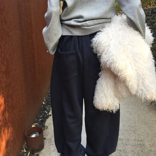 Long Wide Elastic Waist Pants  Comfortable Daily Fit