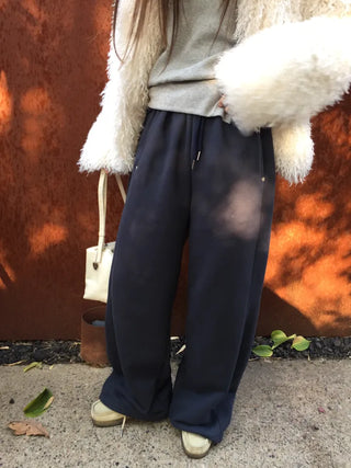 Long Wide Elastic Waist Pants  Comfortable Daily Fit